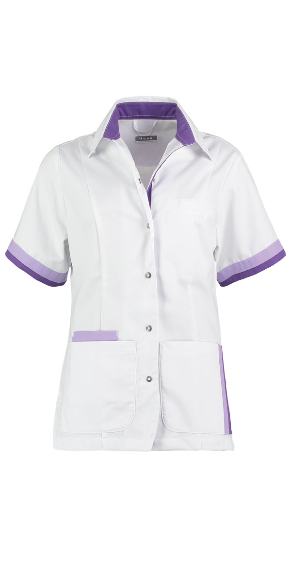 Veste de soin pour femme Kristel blanc avec accents de couleur en 3 couleurs